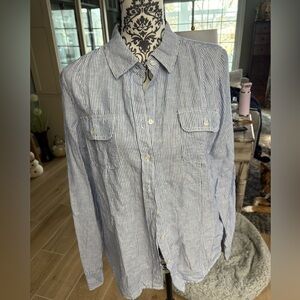 Blue Striped button down Shirt size medium